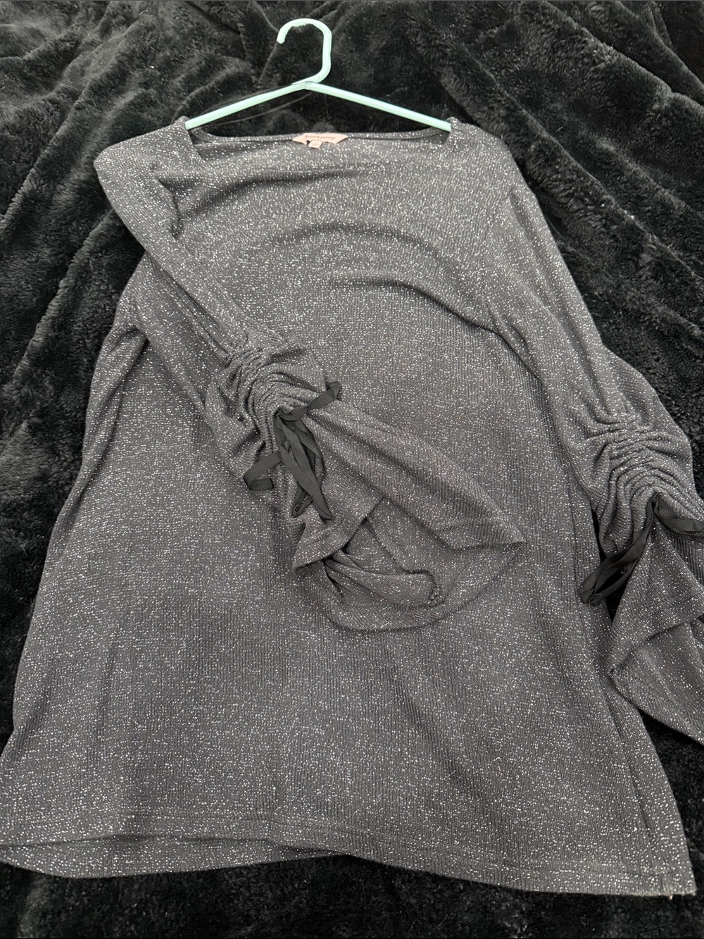 Juicy Couture Black Silver Sparkle Crewneck Sweater